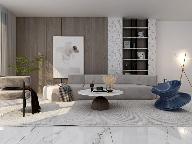 Phong cách Bauhaus trong không gian nội thất ưa chuộng cách bài trí bất đối xứng để tạo điểm nhấn