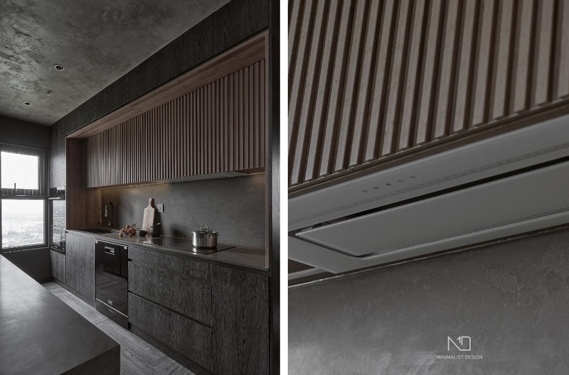 Không gian căn bếp đầy đủ công năng nhưng vô cùng thông thoáng nhờ việc sử dụng các món đồ nội thất thông minh, được thiết kế tích hợp với nhau