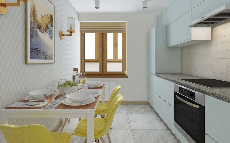 Những chiếc ghế màu vàng là điểm nhấn chuẩn phong thuỷ trong không gian bếp của chủ nhà mệnh Kim
