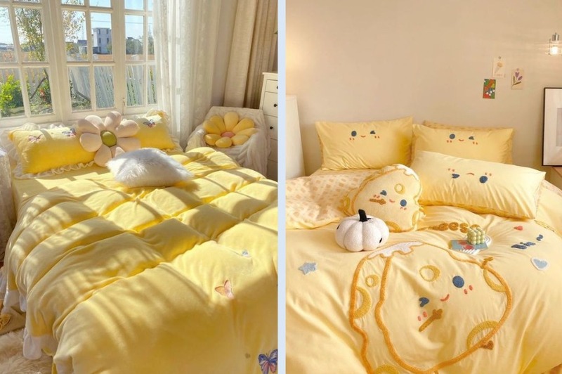 Chủ nhà nên đặt giường ở hướng Tây Nam, hướng Nam và Đông Bắc và chọn màu sắc chăn ga là màu vàng giúp quy tụ được nhiều sinh khí tốt