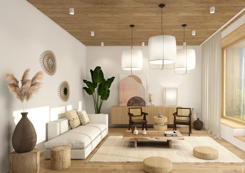 Không gian nội thất Organic với màu nâu chủ đạo của gỗ