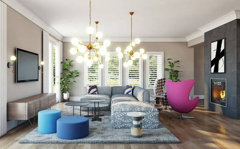 Không gian nội thất thường sử dụng những chất liệu voan, ren, cotton với tone màu trang nhã tạo cho rèm cửa, đệm ghế